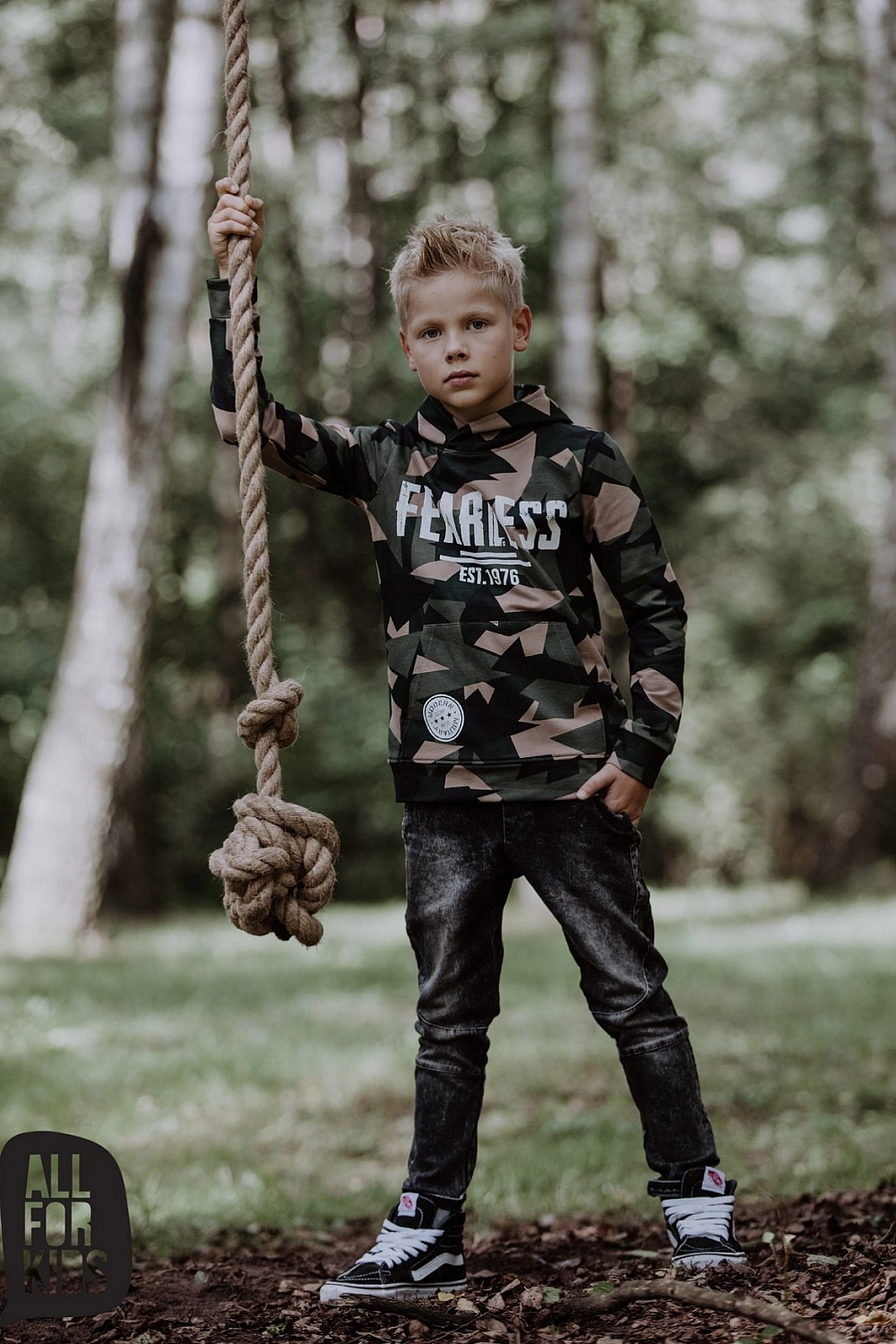 Mikina FEARLESS - army | KidsMode.sk